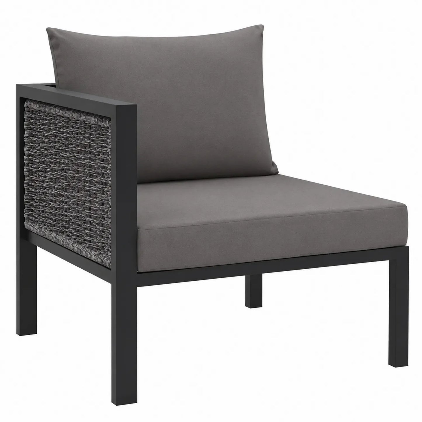 Fauteuil de jardin en aluminium et tissu gris
