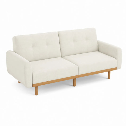 Canapé convertible en tissu 3 places cadre bois 210 cm