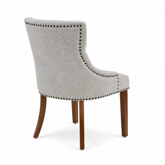 Chaise de salle à manger en tissu avec pieds en bois
