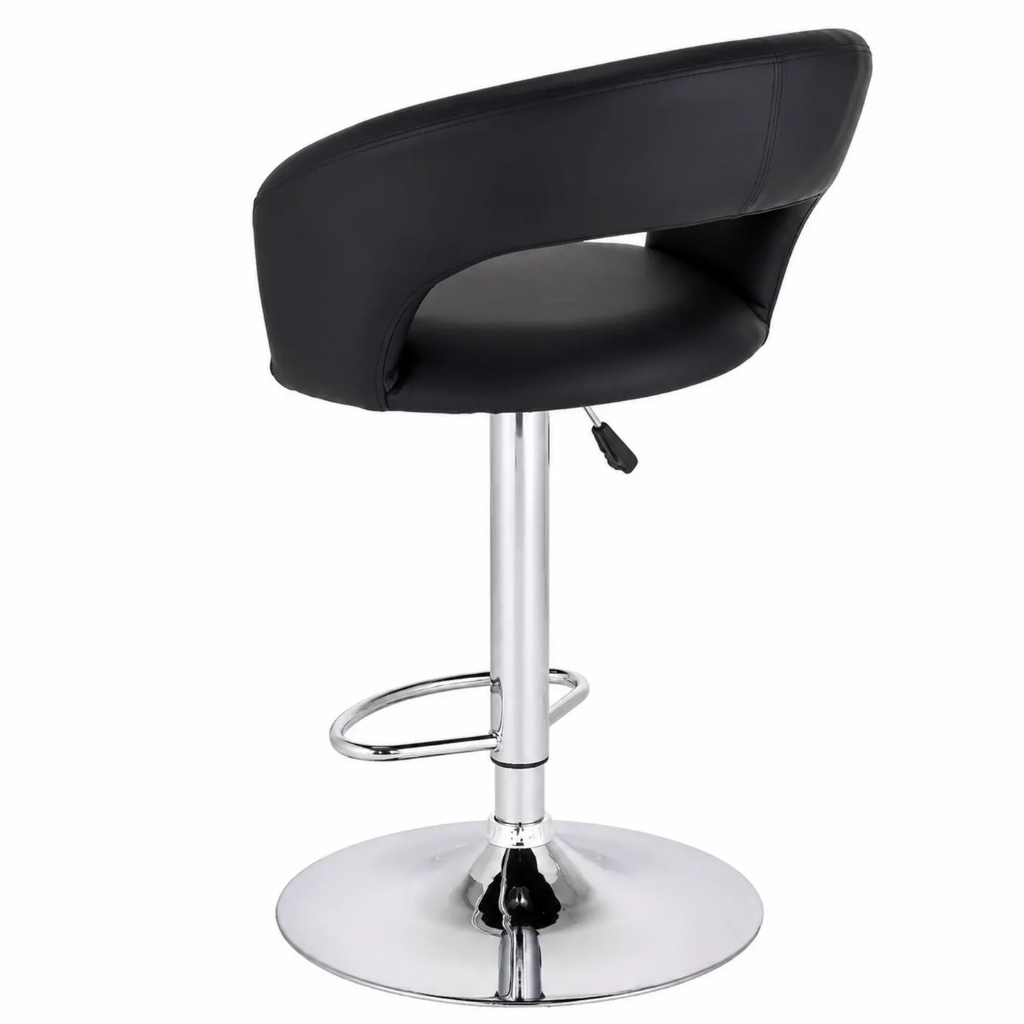 Tabouret de bar réglable en cuir synthétique et métal chromé