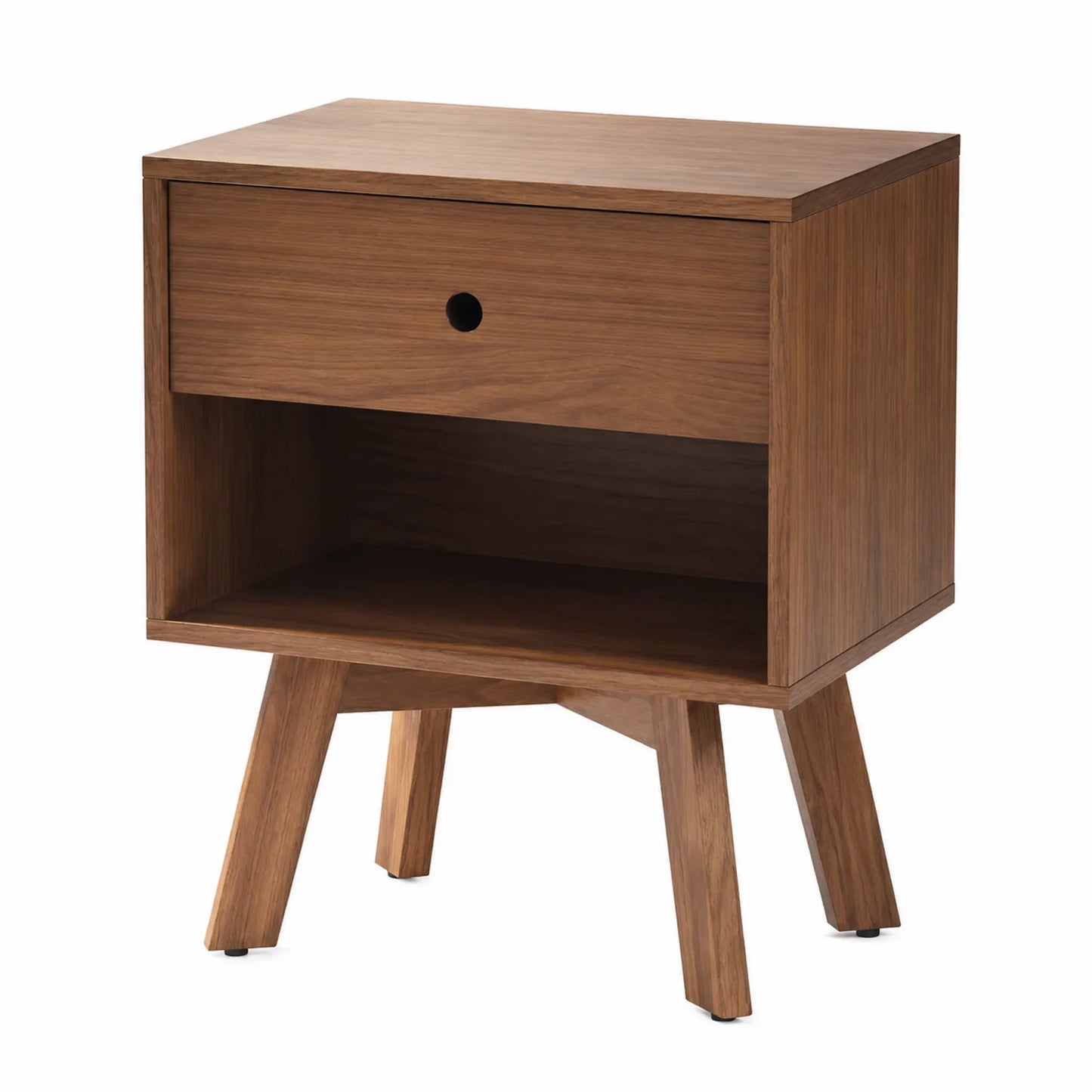 Table de chevet en bois avec tiroir brun 60x40x55cm