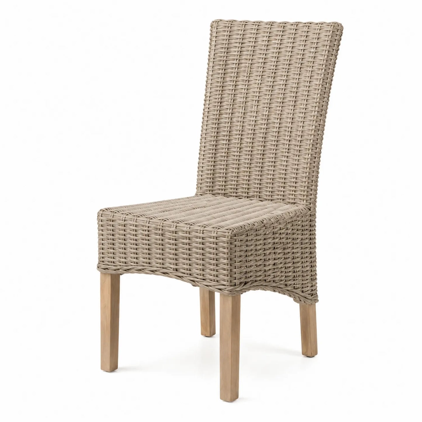 Chaise en bois et rotin synthétique Beige