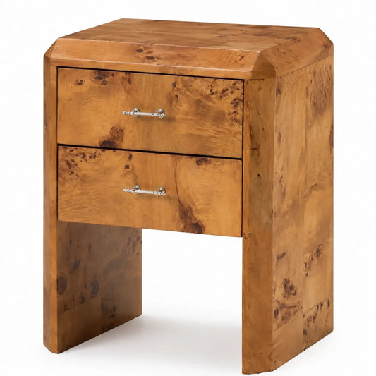 Table de chevet en bois avec 2 tiroirs